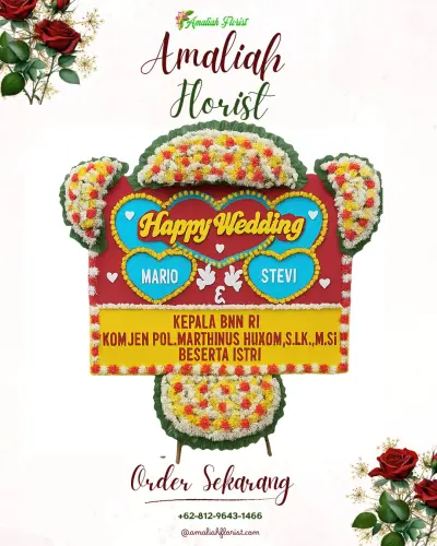 Karangan Papan Bunga Pernikahan bulustalan
